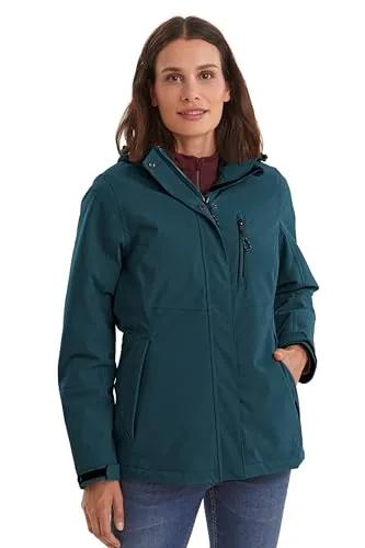 Killtec Damen Outdoorjacke KOW 140 WMN mit abzippbarer Kapuze - Funktionsjacke in petrol, 100% wasserdicht und atmungsaktiv, ideal für Outdoor-Aktivitäten. Mit kuscheligem Teddyfleece und zahlreichen praktischen Taschen.