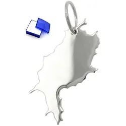 unbespielt Kettenanhänger Anhänger BRD-Bundesland Hessen 925 Silber 26 x 12,5 mm, Silberschmuck für Damen und Herren silberfarben