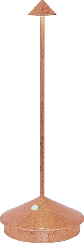 Zafferano Pina Tischlampe mit Kupferblättern - Elegante kabellose Tischlampe mit Touch Control, dimmbar und wiederaufladbar. Ideal für stilvolle Innenräume, sorgt für gemütliches Licht bei minimalem Energieverbrauch.