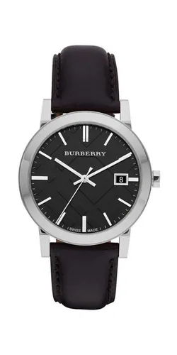 Burberry The City Herrenuhr BU9009 - Schwarz - Elegante Herrenuhr von BURBERRY im zeitlosen Design. Mit 38 mm Gehäuse, robustem Saphirglas und feinem Lederarmband ist sie ideal für jeden Anlass. Setzen Sie Akzente mit einem stilvollen Accessoire.