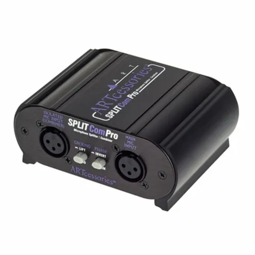 ART Pro Audio SPLITComPro - Mikrofon-Splitter/-kombinator - Phantomspeisungsnetzteile mit geringer Verzerrung und breitem Frequenzgang. Ideal für professionelle Audioanwendungen, kombiniert und teilt Signale mit Galvanischer Trennung.