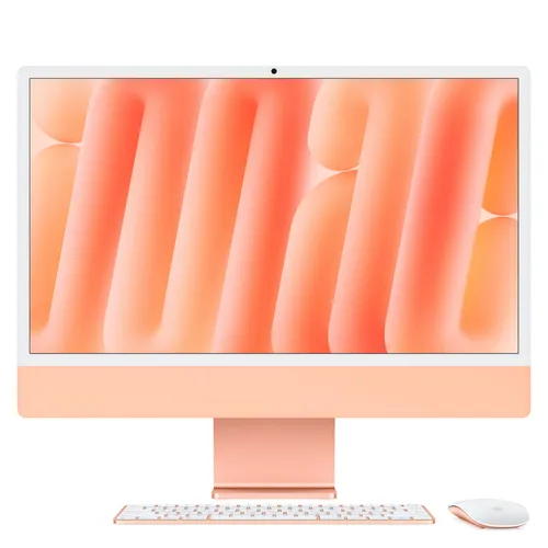 Apple iMac Orange CZ1EV-02200000 - 61cm24'' M4 10-Core CPU, 10-Core GPU, 32GB RAM, 1TB SSD, Standardglas, Magic Keyboard TID Apple M4 Chip M4-10 / 32 GB RAM | 1000 GB / Apple 10 Core GPU ( ) / All-in-One PC ( AIO ) 59,69 cm (24") 4,5K Retina Display (4480 x 2520) / WiFi 6E (802.11ax) | Bluetooth 5.3 | 1080p Webcam / USB 4.0 4x | USB 3.2 - 5Gb/s / macOS
