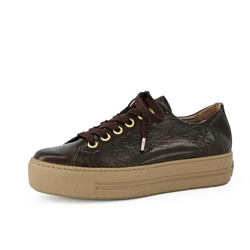 Paul Green Sneaker 4790-778, Lackleder in Braun für Damen - Damen-Sneaker aus hochwertigem Lackleder, kombiniert mit Leder- und Textilfutter für hohen Tragekomfort und stilvolles Design.