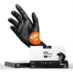 Kemes Einweghandschuhe Nitrilhandschuhe 100 Stück Gummihandschuhe Lebensmittelgeeignet Latexfrei schwarz S