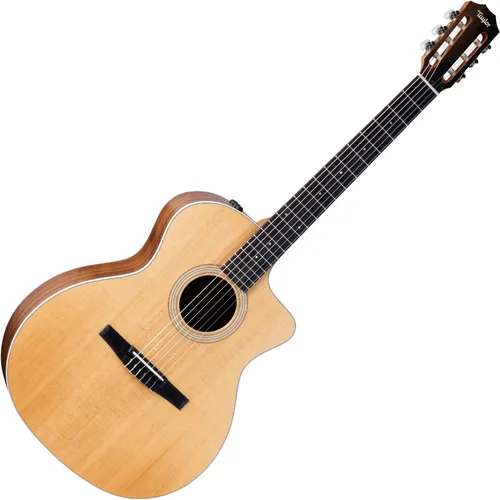 Taylor 214ce-N Spruce/Walnut - Grand Auditorium Gitarre - Gitarren; Moderne Nylon-String Grand Auditorium mit Cutaway für einfachen Zugang zu den oberen Bünden und legendärer Taylor Bespielbarkeit, inkl. Gig Bag und 12 Jahre Garantie bei Registrierung.