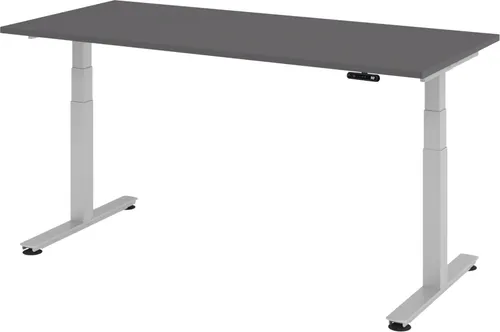 bümö elektrisch höhenverstellbarer Schreibtisch 180x80 cm in graphit - Kinderschreibtische mit stufenlos einstellbarer Höhe von 63,5-128,5 cm, ideal für ergonomisches Arbeiten und perfekt für kleine sowie große Nutzer.