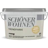 Schöner Wohnen Trendfarbe matt 1 L - Farbe: Cosy - Farben: Hochdeckende, lösemittel- und weichmacherfreie Dispersionsfarbe für innen, ideal gegen Polierglanz und Schreib-Effekt, perfekt für Allergiker.