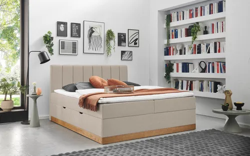 Home affaire Boxbett Frappelle 180x200 cm mit Bettkasten - Praktisches Boxbett mit Bettkasten für zusätzlichen Stauraum. Die 20 cm hohe Taschen-Federkernmatratze bietet hohen Liegekomfort und optimale Unterstützung für einen erholsamen Schlaf.