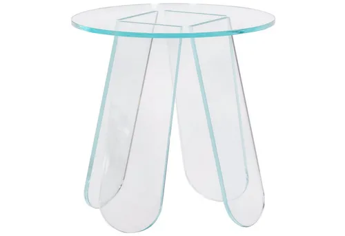 Beistelltisch Walt aus Kunststoff, Transparent - Vielseitiger Beistelltisch für jeden Raum, ideal neben Sofa oder Bett. Sein schlankes Design bietet praktische Ablagefläche ohne Platzverlust.