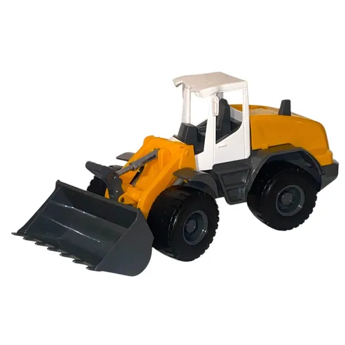 Lena 04612 Worxx Radlader Modell Liebherr L538 Litronic - Bulldozer-Spielzeug für Kinder, robuster Schaufellader mit funktionstüchtiger Ladeschaufel, ideal für kreatives Spielen und Bauprojekte ab 3 Jahren.