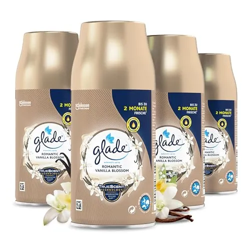 Glade Automatic Spray Nachfüller, Raumduft, Romantic Vanilla Blossom, 4er Pack (4 x 269 ml)