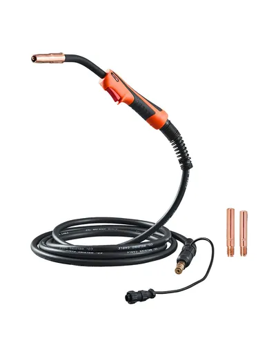 VEVOR 250A MIG-Schweißpistole mit 4,6m Kabel - MIG/MAG-Schweißbrenner mit hoher Leistung von 250A, ideal für präzise Schweißarbeiten und geeignet für verschiedene Drahtdurchmesser.