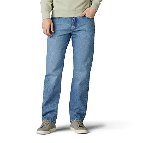 Lee Herren Regular Fit Straight Leg Jeans, Vintage-Stein, 36W x 28L