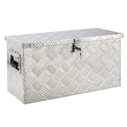 AREBOS Aluminium Werkzeugbox mit Schloss – 40L Deichselbox - Aufbewahrungsboxen – Robuste Aluminiumkiste mit 40L Volumen, abschließbar für optimale Sicherheit und ideal für Transport und Lagerung von Werkzeug und Ausrüstung.