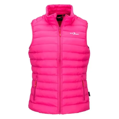 Blue Wave Damen Steppweste Olivia - Pink, Größe 54 - Modische, leichte Steppweste mit Stehkragen und praktischer Packbarkeit. Ideal für den Alltag und Reisen, garantiert Bewegungsfreiheit und angenehme Wärme an kühleren Tagen.