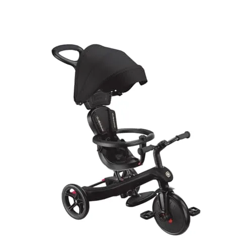 GLOBBER Explorer Trike 4in1 Pro – Flexibles Kinderfahrzeug in Schwarz - Dreirad, Laufrad und Kinderwagen in einem! Ideal für Kinder ab 10 Monaten, mit höhenverstellbarem Sitz und einfacher Umbaumöglichkeit für alle Entwicklungsstufen.