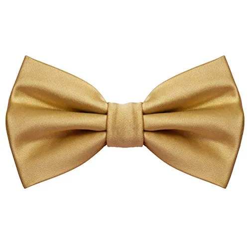 MASADA Herren Fliege Messing Seidenlook, stufenlos verstellbar, handgefertigt, Hakenverschluss - 12 x 6 cm 100% Polyester