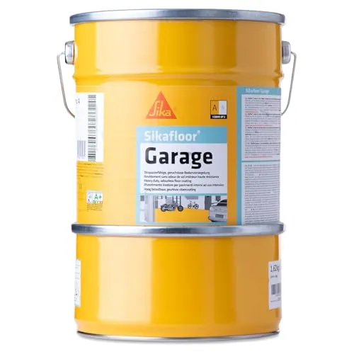 SIKA Epoxidharz Bodenbeschichtung – Sikafloor Garage, Kieselgrau (RAL7032) - Klebemittel & Dichtstoffe – Perfekte, geruchsneutrale Beschichtung für Garagen und Hobbyräume, abriebfest und umweltfreundlich.