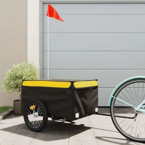 vidaXL Lastenanhänger für Fahrrad - Fahrradanhänger mit 45 kg Zuladung, robustes Eisenmaterial und praktische Deichsel für einfachen Anschluss. Ideal für den sicheren Transport von Gepäck, Werkzeug oder Lebensmitteln.