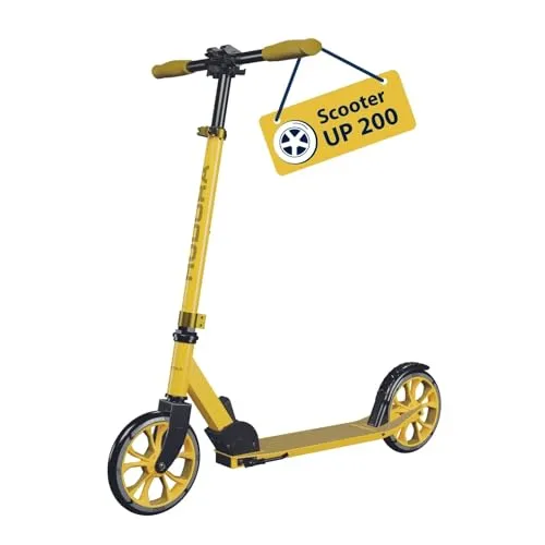HUDORA Scooter Up 200, canary - Roller/Kickboards mit hochwertiger Aluminium-Bauweise, beidseitig reflektierenden Reifen und höhenverstellbarer Lenkstange für sicheren Fahrspaß.