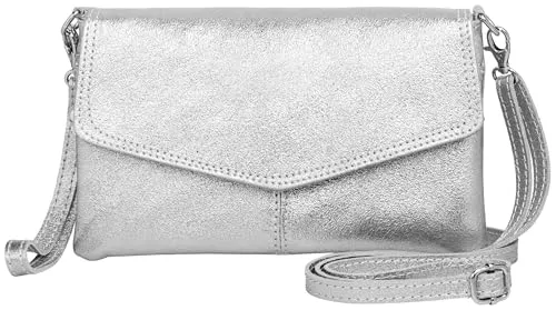 Caspar Elegante Leder Clutch - PREMIUM LINE Modell No.322 - Damen-Clutch aus hochwertigem, italienischem Nappaleder, perfekt für elegante Events. Flexibel tragbar als Clutch oder Umhängetasche mit viel Platz und praktischem Magnetverschluss.