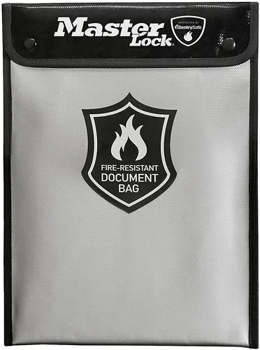 Master Lock FBWLZ0EURHRO Dokumententasche, feuerbeständig - Feuerbeständige Dokumententasche aus Polyurethanschaum, ideal zum Schutz wichtiger Unterlagen und Dokumente im Falle eines Brandes.