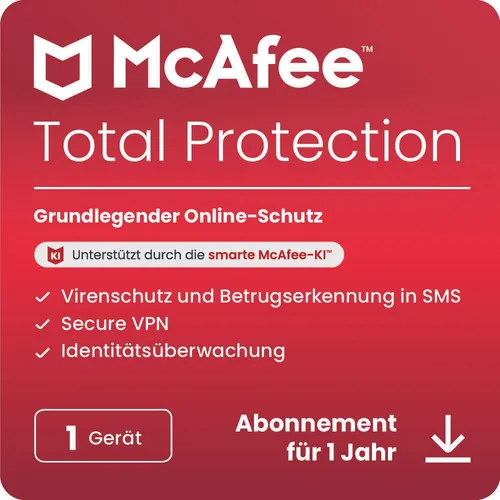 McAfee Total Protection - Abonnement-Lizenz (1 Jahr) - 1 Gerät - Download - Win, Mac, Android, iOS - Deutsch