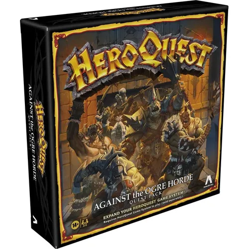 Avalon Hill HeroQuest Die Horde der Oger Abenteuerpack - Rollenspiel Erweiterung, 10 spannende Herausforderungen und 28 detaillierte Miniaturen für epische Abenteuer