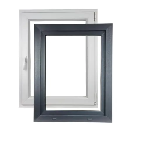 ALUCON Fenster 600x800 mm – Kunststofffenster 60x80 cm – Flügelfenster Innen Weiß/Außen Anthrazit – DIN Rechts