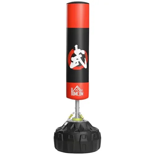 HOMCOM Standboxsack PU, EPE, HDPE - Professioneller freistehender Boxständer für Erwachsene, ideal für langfristiges Training, mit hochwertigen Materialien und reduziertem Verletzungsrisiko.