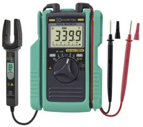 Kyoritsu KEW Mate 2001A Hand-Multimeter - Digitalmultimeter mit Stromzange und Analogbalken, ideal für präzise Messungen in Elektroinstallationen und Gartenprojekten.