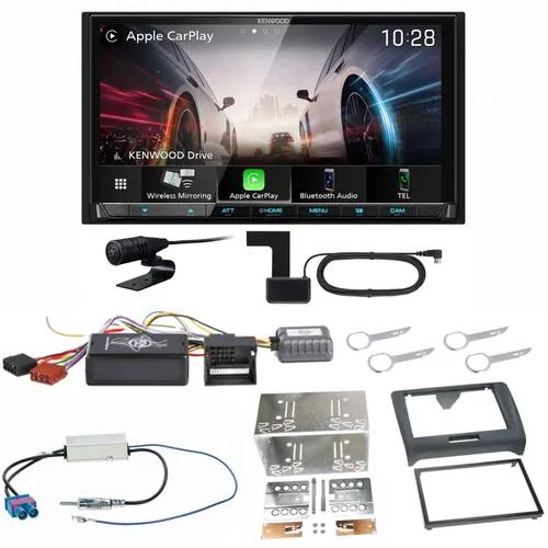 Kenwood DMX8021DABS Einbauset für Audi TT 8J mit Bluetooth - Vielseitiges A/V-Player Set für Audi TT 8J, ausgestattet mit Bluetooth, DAB+ und Touchscreen. Genießen Sie eine hervorragende Klangqualität und einfache Bedienung für Ihr Fahrvergnügen.
