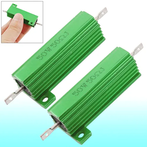2x 50W 50 Ohm Hochlast Widerstand Leistungswiderstand Kühlkörper Lastwiderstand