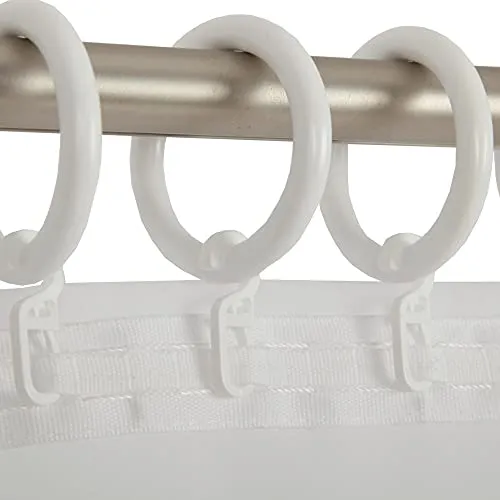 Bestlivings Gardinenringe (Ø40mm) mit Faltenleghaken im 30er Pack, ideal für Gardinenstangen bis Ø28mm (Weiß), für Vorhänge und Gardinen - Ringe mit Faltenhaken