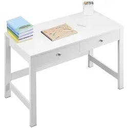 VEVOR Kleiner Schreibtisch mit Schublade - Schreibtisch in Weiß, stilvolles Design mit robustem Rahmen und reichlich Stauraum. Ideal für Home Office oder kleine Räume, leicht zu reinigen und einfach zu montieren.