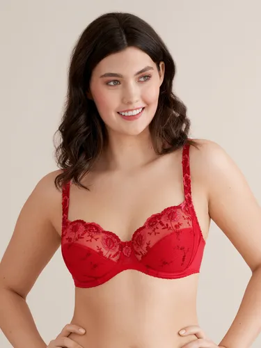 Conturelle Bügel-BH Provence Dekorativer Außenträger ist elastisch und längenverstellbar, Tango Red
