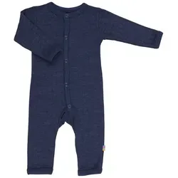 Joha Baby Unisex Schlafoverall aus Merino-Wolle/Seide - Navy Weiß, Größe: 50 - Overalls für Baby-Jungen, hautfreundlich und thermoregulierend für perfekten Temperaturausgleich, lange Ärmel und Hosenbeine ohne Füße für optimalen Komfort.