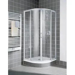 Kermi Duschdesign Viertelkreis-Duschkabine NOVA 2000 - Viertelkreis-Duschkabine mit Gleittüren, hochwertigem Aluminiumprofil und 20 Jahren Ersatzteil-Nachkaufsicherheit. Ideal für moderne Badezimmer und geprüft nach DIN EN 14428.