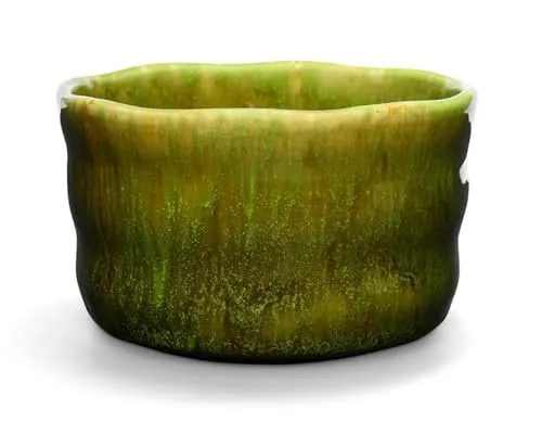 Teeladen Herzberg MAOCI - Matcha Tee-Schale Chawan aus Porzellan 350ml grün-gelb handgefertigt