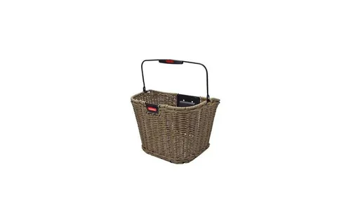 KLICKfix Fahrradkorb Structura Retro Olivbraun - Fahrradtaschen, wasserbeständiger Fahrradkorb aus Kunststoffbändern in olivbraun, ideal für den Vorderbau Ihres Fahrrads.