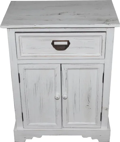 Casa Padrino Shabby Chic Kommode Antik Weiß 50 cm - Elegante Kommode im Shabby Chic Landhaus Stil, gefertigt aus massivem Holz. Ideal für rustikale Einrichtung, mit handgearbeiteten Details und einzigartiger Patina.