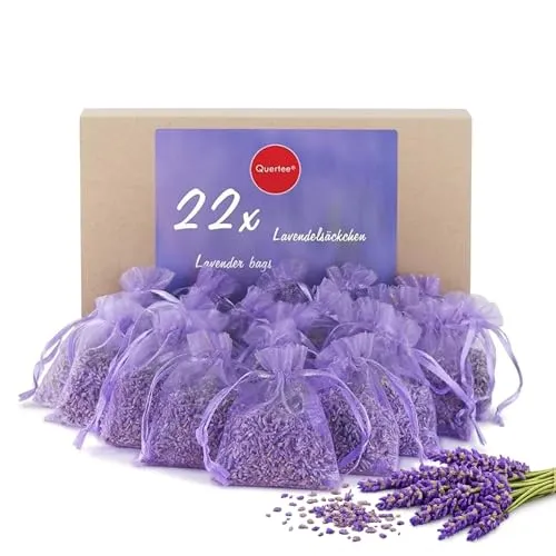 Lavendelsäckchen Lavendel Duftsäckchen 22x - Mottenschutz und Entspannung - 22 Lavendelsäckchen für natürlichen Mottenschutz und entspannenden Lavendelduft. Ideal für Kleiderschränke und Schlafzimmer, fördert einen ruhigen Schlaf und verbessert die Luftqualität.
