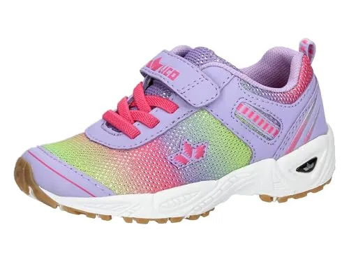 Lico Unisex Kinder Barney Vs Hallenturnschuhe, Lila Pink Lemon, 39 EU - Laufschuhe für Kinder mit flexibler TPR-Laufsohle und elastischen Schnürsenkeln, ideal für sportliche Aktivitäten und hohen Tragekomfort.