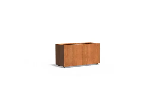 Adezz Pflanzkübel Carrez mit Rollen aus Corten-Stahl - Elegantes Pflanzgefäß aus wetterfestem Cortenstahl, mit praktischen Rollen für einfache Mobilität und optimaler Entwässerung. Verleiht Ihrem Garten ein warmes, rustikales Flair.