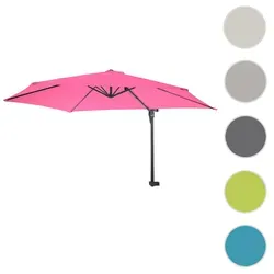 Wandschirm Casoria - Pink-Rosarot Ampelschirm 3m neigbar - Sonnenschirm für Wandmontage, ideal für Balkon und Terrasse. Neigbar für optimalen Schatten, witterungsfest und mit Luftzirkulationshaube für angenehme Temperaturen.