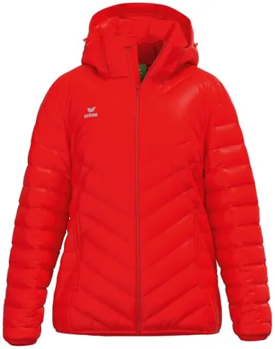 Erima Damen CMPT Steppjacke (2062408) rot, 42 - Funktionsjacke mit abnehmbarer Kapuze und hohem Komfort dank geripptem Kragen; ideal für aktive Frauen, die Wert auf Stil und Funktionalität legen.