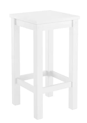 Erst-Holz Weißer Barhocker V-90.71-44-45W - Barhocker aus Kiefer Massivholz, wahlweise 60 cm oder 80 cm hoch. Ideal für Küchentresen oder Cafébars, robust und leicht zu montieren für ein gemütliches Wohnambiente.