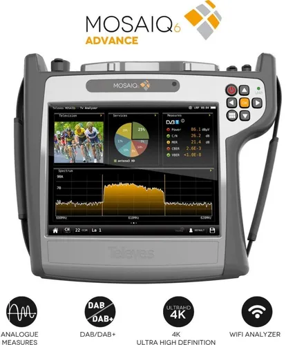 Televes MOSAIQ-Messgerät Advance MOSAIQ6OA - Kommunikationstechnik, vielseitiges Messgerät für DVB-T/T2/S/S2/C mit LCD-Display und digitalem Messbereich, ideal für professionelle Installationen.