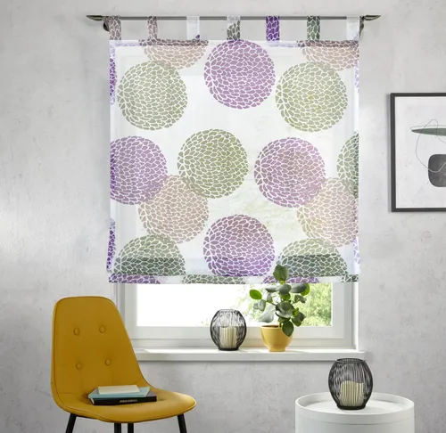OTTO home Raffrollo Belem, Transparent, Voile, Polyester, Beige 80x140 cm - Elegantes Raffrollo mit Schlaufen und Zugschnur für individuelle Lichtregulierung. Hergestellt aus pflegeleichtem Voile, ideal für stilvolle Fensterdekoration.
