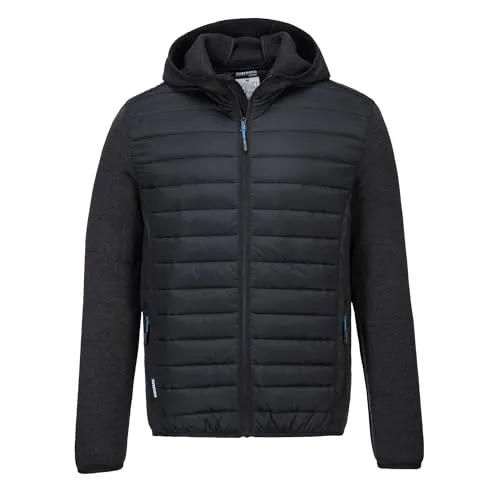 Portwest KX3 Hybrid Steppjacke XL - Grau Marl - Funktionsjacke mit modernem Design, leicht isolierend und komfortabel durch Strickärmel. Optimaler Stauraum dank Reißverschlusstaschen und personalisierbare Reißverschlussanhänger.